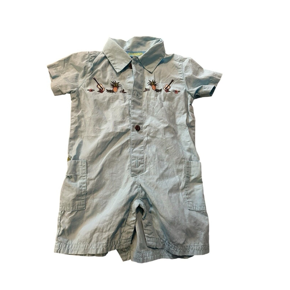 Gymboree Romper Outfit 3-6 Months Vintage 2004 Pineapple Beach Hawaiian EUC